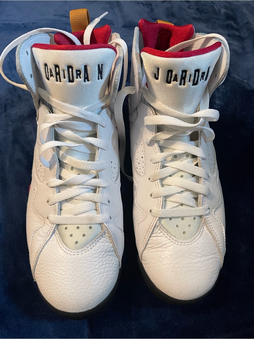 Air-Jordan White Men’s Basketball Shoes with Red Accents